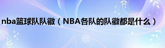 nba篮球队队徽（NBA各队的队徽都是什么）