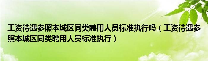 工资待遇参照本城区同类聘用人员标准执行吗（工资待遇参照本城区同类聘用人员标准执行）