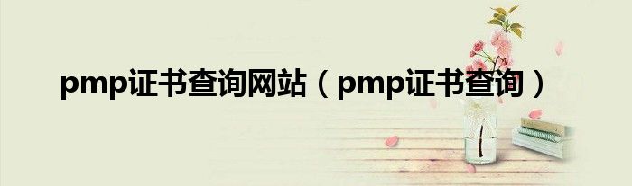 pmp证书查询网站（pmp证书查询）