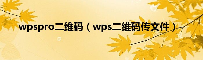 wpspro二维码（wps二维码传文件）