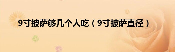 9寸披萨够几个人吃（9寸披萨直径）