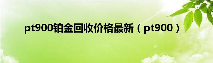 pt900铂金回收价格最新（pt900）