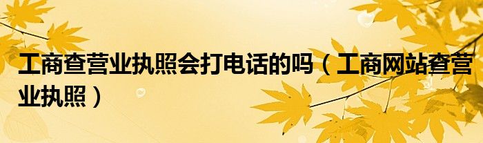 工商查营业执照会打电话的吗（工商网站查营业执照）