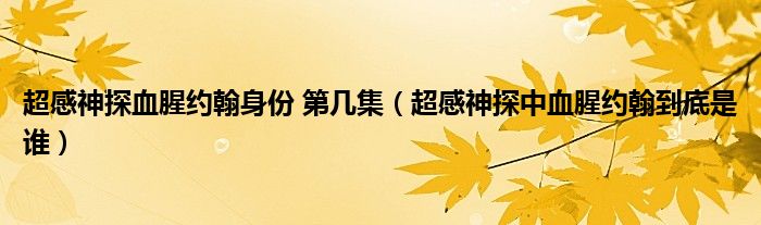 超感神探血腥约翰身份 第几集（超感神探中血腥约翰到底是谁）