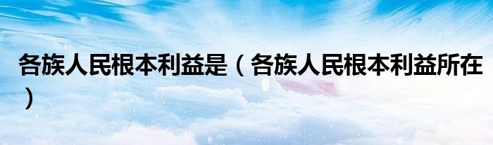 各族人民根本利益是（各族人民根本利益所在）