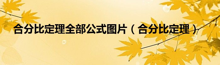 合分比定理全部公式图片（合分比定理）