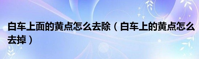 白车上面的黄点怎么去除（白车上的黄点怎么去掉）