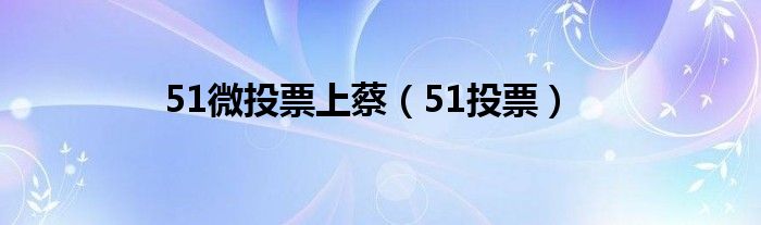 51微投票上蔡（51投票）