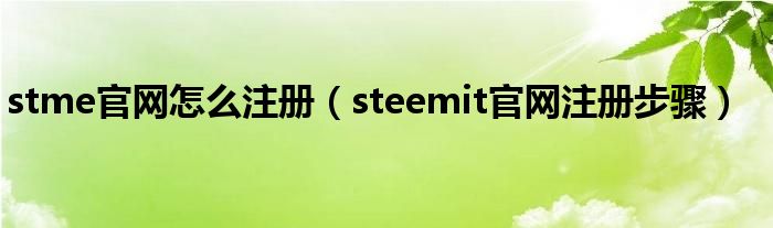 stme官网怎么注册（steemit官网注册步骤）