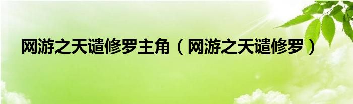 网游之天谴修罗主角（网游之天谴修罗）