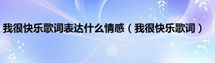 我很快乐歌词表达什么情感（我很快乐歌词）