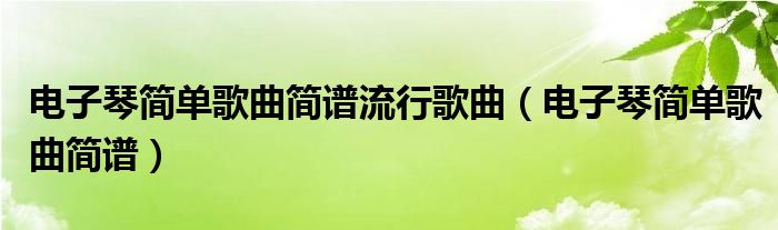 电子琴简单歌曲简谱流行歌曲（电子琴简单歌曲简谱）