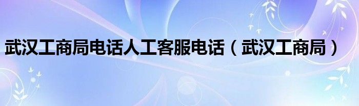 武汉工商局电话人工客服电话（武汉工商局）