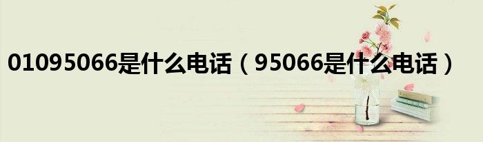 01095066是什么电话（95066是什么电话）