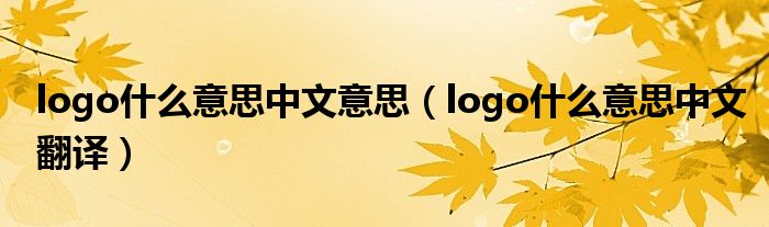 logo什么意思中文意思（logo什么意思中文翻译）