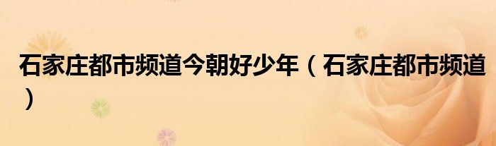 石家庄都市频道今朝好少年（石家庄都市频道）