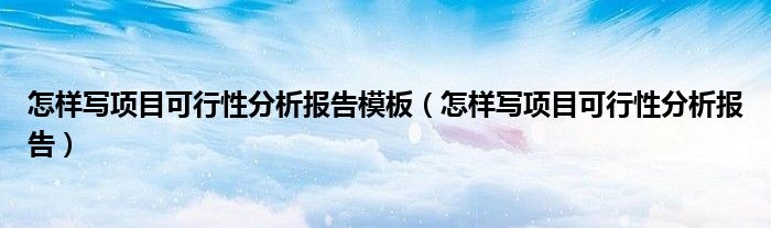 怎样写项目可行性分析报告模板（怎样写项目可行性分析报告）