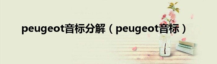 peugeot音标分解（peugeot音标）