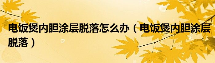 电饭煲内胆涂层脱落怎么办（电饭煲内胆涂层脱落）