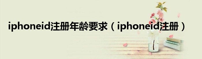 iphoneid注册年龄要求（iphoneid注册）