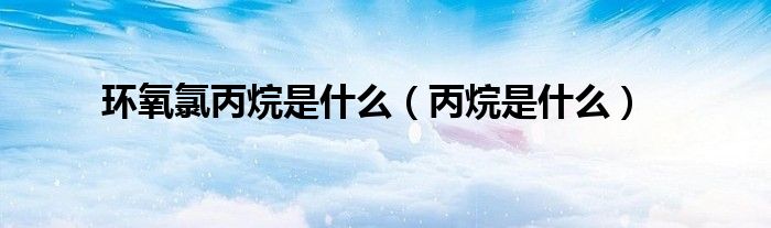 环氧氯丙烷是什么（丙烷是什么）