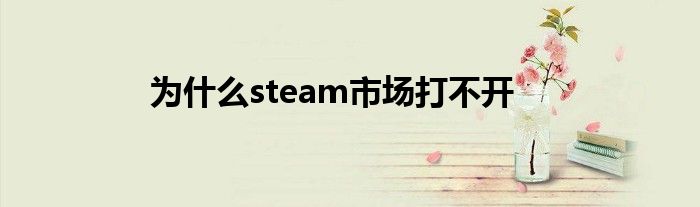 为什么steam市场打不开