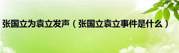 张国立为袁立发声（张国立袁立事件是什么）