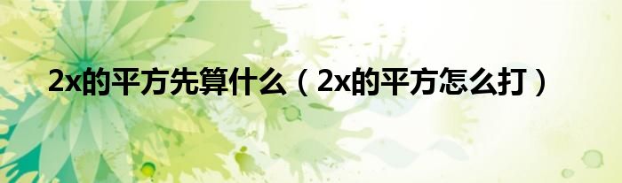 2x的平方先算什么（2x的平方怎么打）