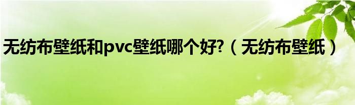 无纺布壁纸和pvc壁纸哪个好?（无纺布壁纸）