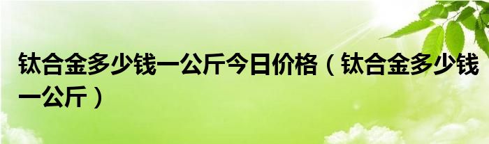 钛合金多少钱一公斤今日价格（钛合金多少钱一公斤）