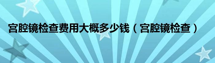 宫腔镜检查费用大概多少钱（宫腔镜检查）