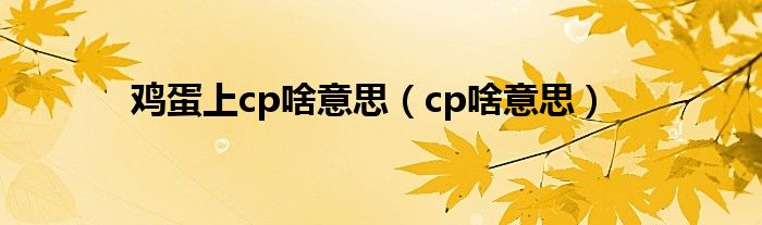 鸡蛋上cp啥意思（cp啥意思）