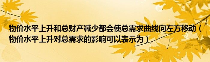 物价水平上升和总财产减少都会使总需求曲线向左方移动（物价水平上升对总需求的影响可以表示为）