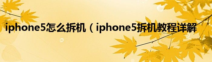 iphone5怎么拆机（iphone5拆机教程详解