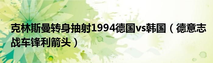 克林斯曼转身抽射1994德国vs韩国（德意志战车锋利箭头）