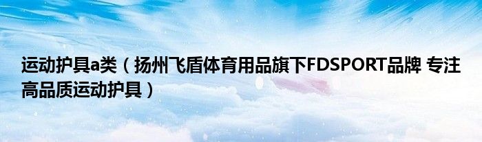 运动护具a类（扬州飞盾体育用品旗下FDSPORT品牌 专注高品质运动护具）