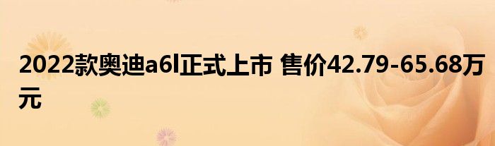 2022款奥迪a6l正式上市 售价42.79-65.68万元