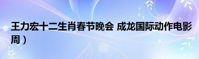 王力宏十二生肖春节晚会 成龙国际动作电影周）