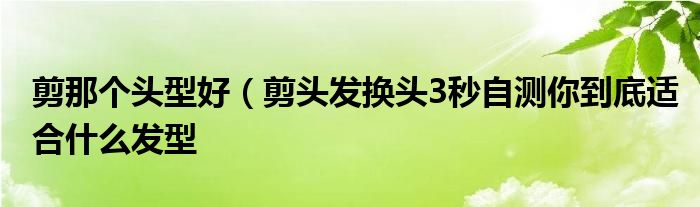 剪那个头型好（剪头发换头3秒自测你到底适合什么发型