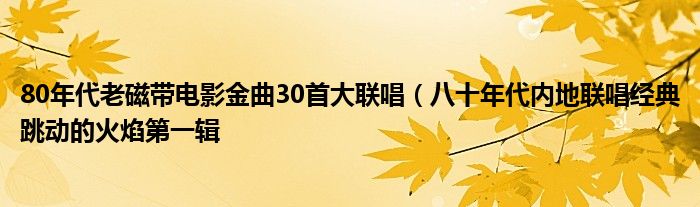 80年代老磁带电影金曲30首大联唱（八十年代内地联唱经典跳动的火焰第一辑