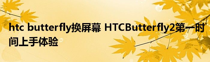 htc butterfly换屏幕 HTCButterfly2第一时间上手体验