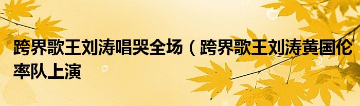 跨界歌王刘涛唱哭全场（跨界歌王刘涛黄国伦率队上演