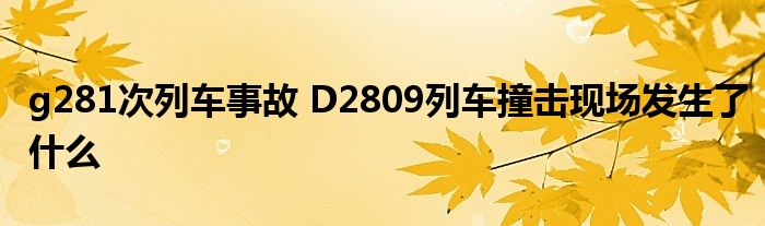 g281次列车事故 D2809列车撞击现场发生了什么