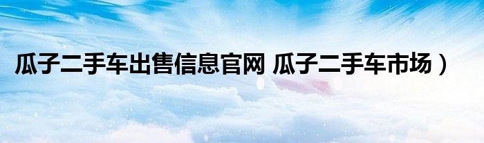 瓜子二手车出售信息官网 瓜子二手车市场）