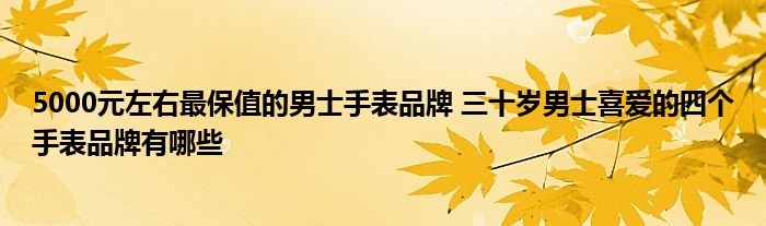 5000元左右最保值的男士手表品牌 三十岁男士喜爱的四个手表品牌有哪些