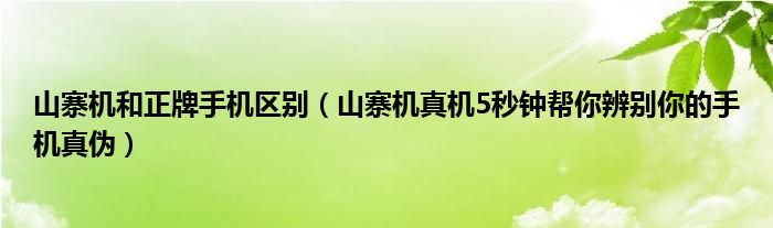 山寨机和正牌手机区别（山寨机真机5秒钟帮你辨别你的手机真伪）