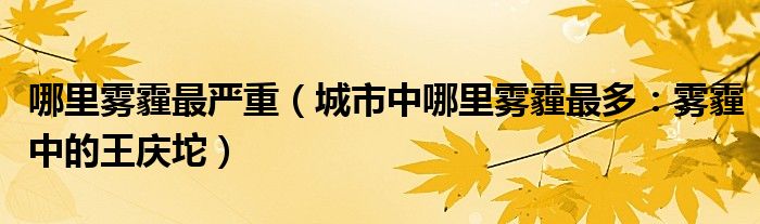 哪里雾霾最严重（城市中哪里雾霾最多：雾霾中的王庆坨）