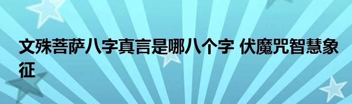 文殊菩萨八字真言是哪八个字 伏魔咒智慧象征