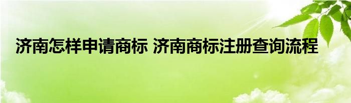 济南怎样申请商标 济南商标注册查询流程