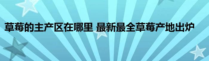 草莓的主产区在哪里 最新最全草莓产地出炉